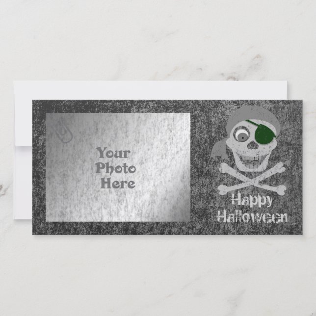 Tarjeta fotográfica Pirata Skull & Crossbone (Anverso)