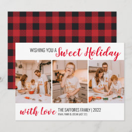 Tarjeta fotográfica Plaid Sweet Holiday Navidades
