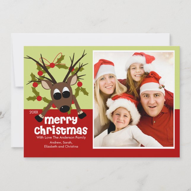 Tarjeta fotográfica plana de los Navidades de la d (Anverso)