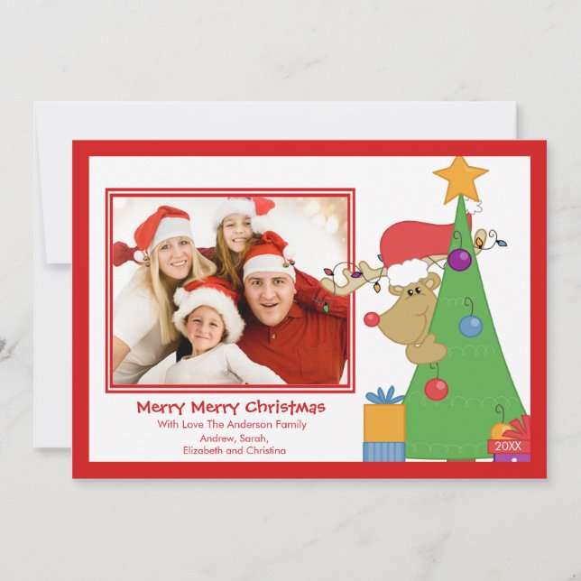 Tarjeta fotográfica plana plana para Navidades de  (Anverso)