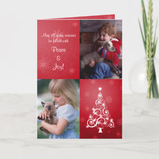 Tarjeta fotográfica plegada para Navidades brillan