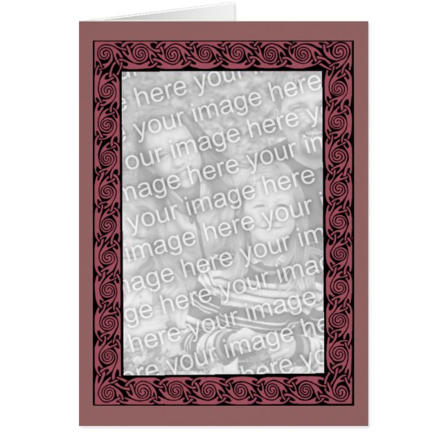Tarjeta fotográfica Plum Celtic Border Design (Frente)