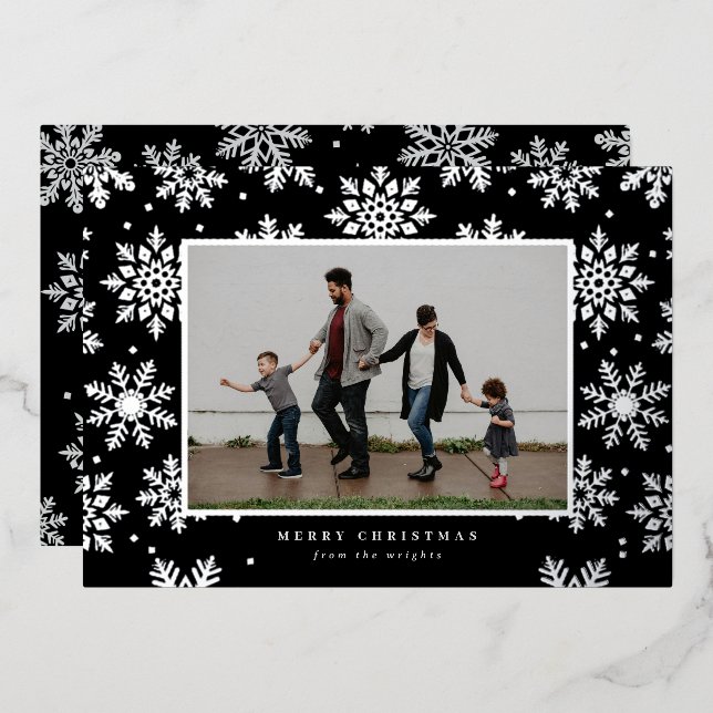 Tarjeta fotográfica prensada con papel de aluminio (Anverso/Reverso)