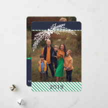 Tarjeta fotográfica Preppy Personalizada Dot Strip