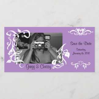 Tarjeta fotográfica Purple Floral