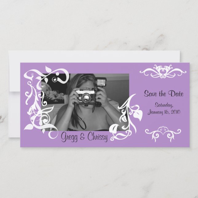 Tarjeta fotográfica Purple Floral (Anverso)