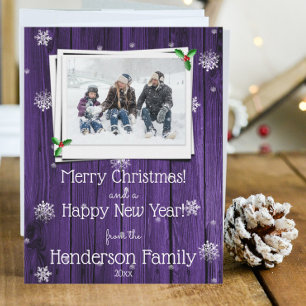 Tarjeta fotográfica Purple Rustic de Madera Púrpur