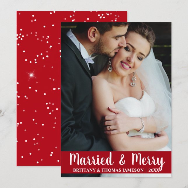 Tarjeta fotográfica R S para Bodas casados y merry (Anverso / Reverso)