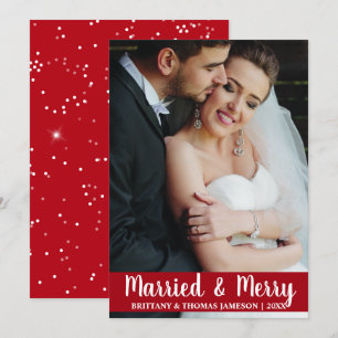 Tarjeta fotográfica R S para Bodas casados y merry