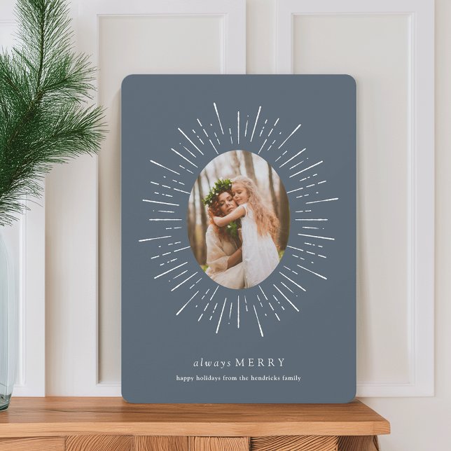 Tarjeta fotográfica Radiant Wish Holiday | Slate (Subido por el creador)