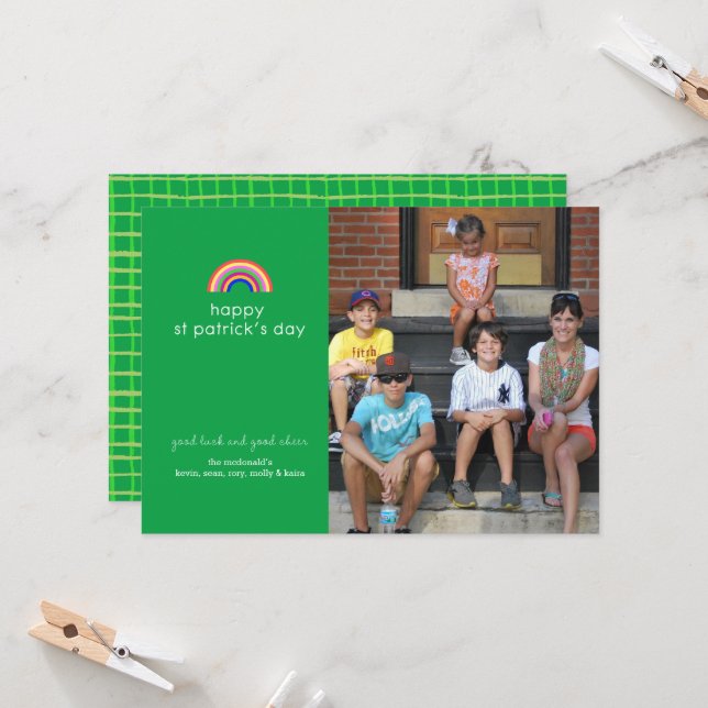 Tarjeta fotográfica Rainbow St Patricks Day (Anverso/Reverso In Situ)