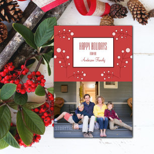 Tarjeta fotográfica Red Modern Berry Holiday