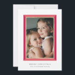 Tarjeta fotográfica Red Modern Frame Christmas<br><div class="desc">Esta tarjeta de Navidades de 5" x 7" presenta un sencillo borde de moda para enmarcar tu hermosa foto. El respaldo incluye espacio para agregar un mensaje personal o fotos adicionales.</div>