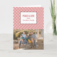 Tarjeta fotográfica Red Modern Triangles Holiday