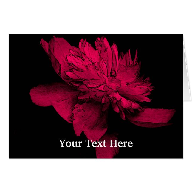 Tarjeta fotográfica Red Peony Flower Art (Anverso (Horizontal))