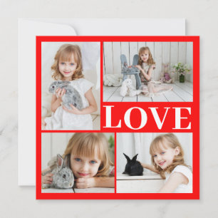 Tarjeta fotográfica Red Romantic Love El día de Sa