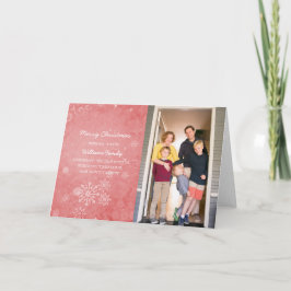 Tarjeta fotográfica Red Snowflake Swirls Holiday