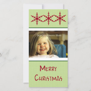 Tarjeta fotográfica Red SnowFlakes Personalizable