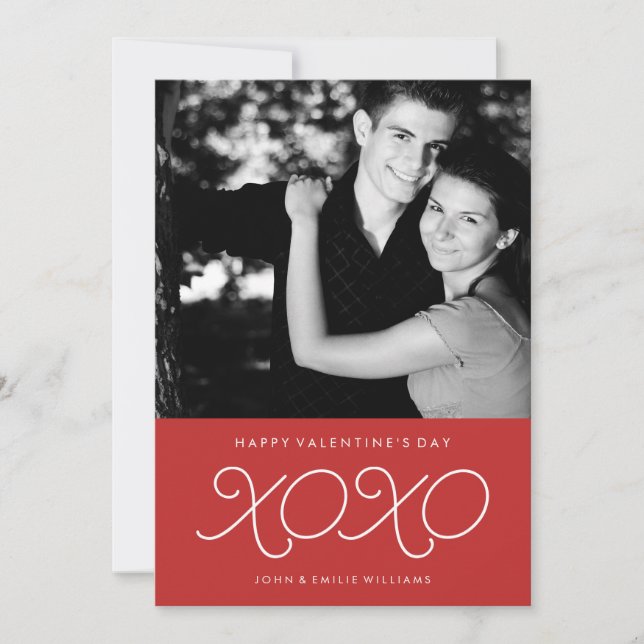 Tarjeta fotográfica Red XOXO El día de San Valentí (Anverso)