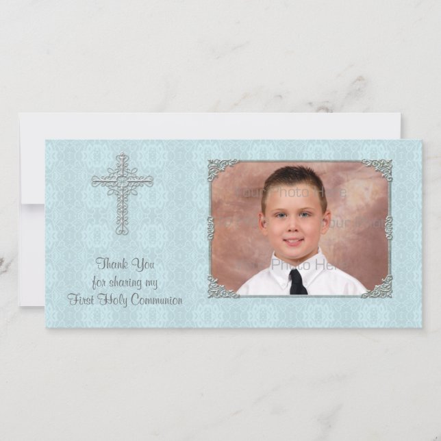 Tarjeta fotográfica religiosa Blue Lace (Anverso)