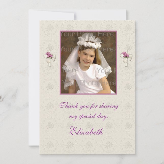 Tarjeta fotográfica religiosa Cream Lace (Anverso)