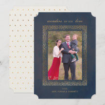 Tarjeta fotográfica Religiosa Gold Christmas