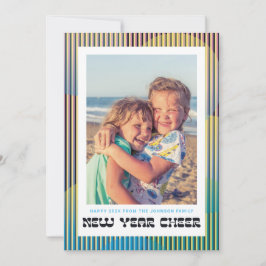 Tarjeta fotográfica retro de alegría de año nuevo