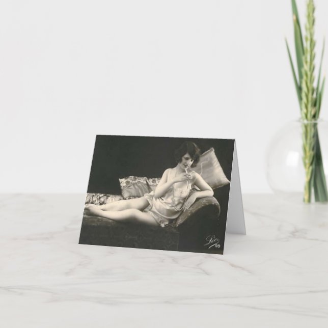 Tarjeta fotográfica Risque en francés (Anverso)