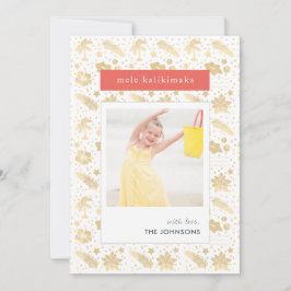 Tarjeta fotográfica roja para los Navidades hawaia