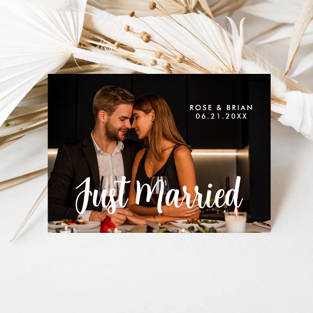 Tarjeta fotográfica Romántica Romántica recién cas (Subido por el creador)