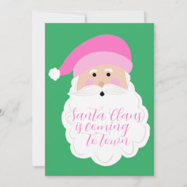 Tarjeta fotográfica rosa de Navidad de Santa Rosa