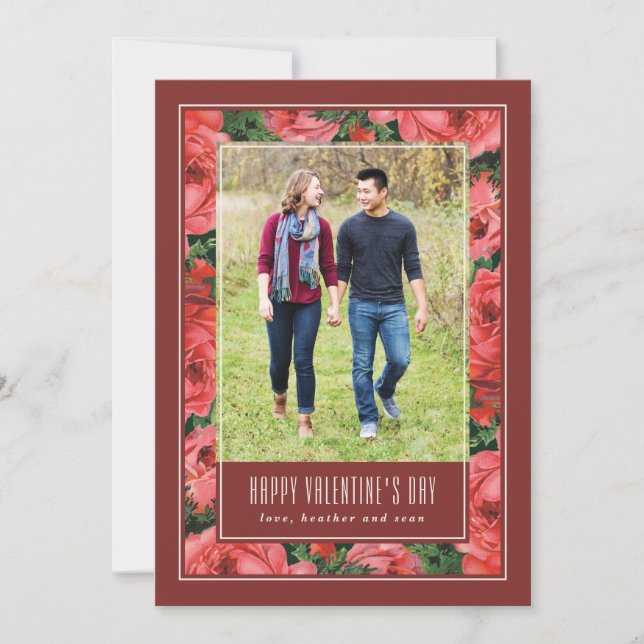 Tarjeta fotográfica Rosa El día de San Valentín de (Anverso)