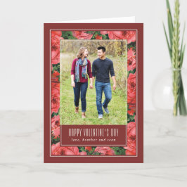 Tarjeta fotográfica Rosa El día de San Valentín de