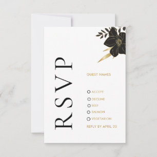 Tarjeta fotográfica RSVP de la boda floral moderna