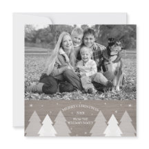 Tarjeta fotográfica Rustic Christmas Trees