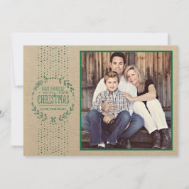 Tarjeta fotográfica Rustic Green Wreath