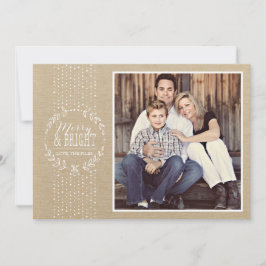 Tarjeta fotográfica Rustic White Wreath Holiday
