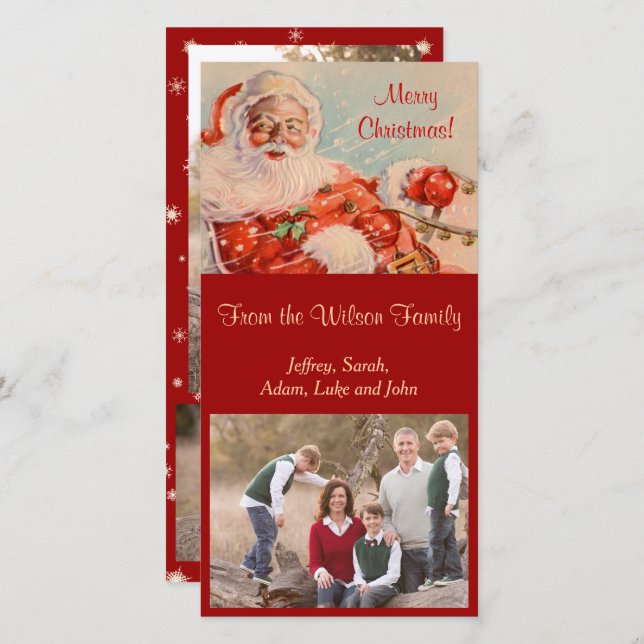 Tarjeta fotográfica Santas Sleigh Ride (Anverso / Reverso)