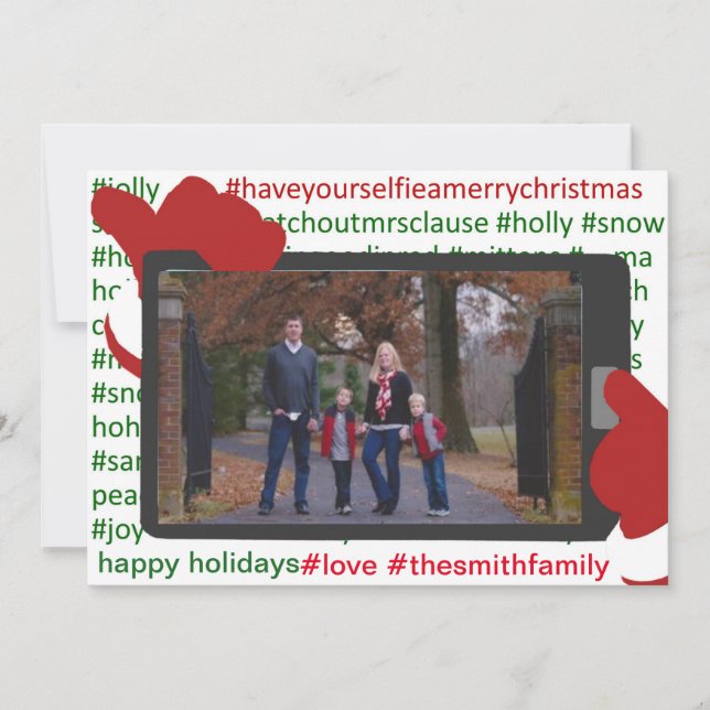 Tarjeta fotográfica Selfie de navidad (Anverso)