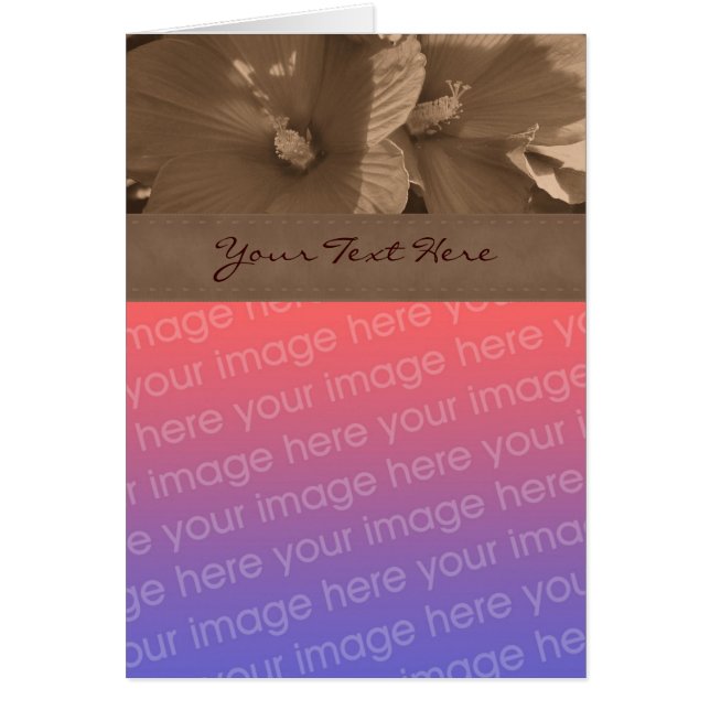 Tarjeta fotográfica Sepia Hibiscus Flower (Frente)