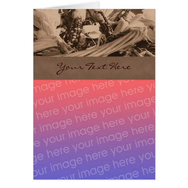 Tarjeta fotográfica Sepia Indian Corn Autumn (Frente)