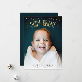 Tarjeta fotográfica Shine Bright Hanukkah