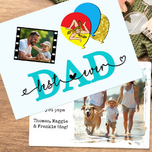 Tarjeta fotográfica Sicily Best Dad, bandera, padr