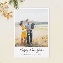 Tarjeta fotográfica simple de Año Nuevo