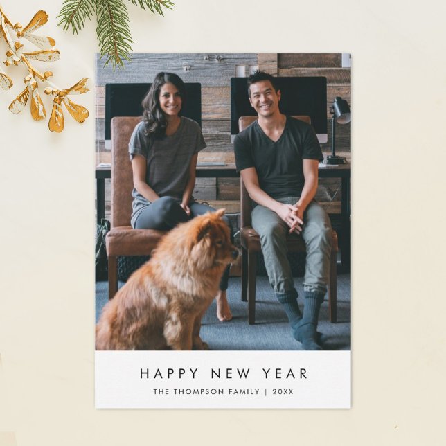 Tarjeta fotográfica simple de Año Nuevo (Subido por el creador)