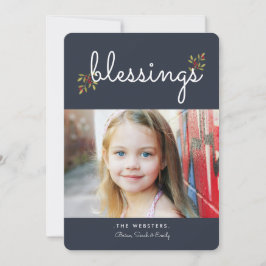 Tarjeta fotográfica simple de bendición navideña |