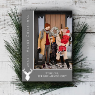 Tarjeta fotográfica simple de Navidad para renos