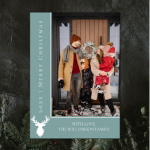 Tarjeta fotográfica simple de Navidad para renos  