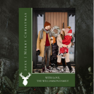 Tarjeta fotográfica simple de Navidad para renos  