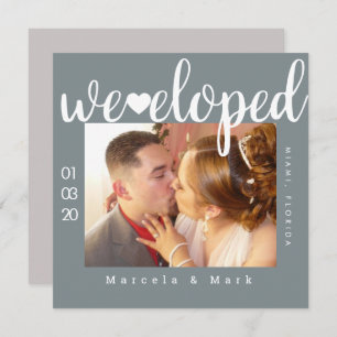 Tarjeta fotográfica Simple Typography Hearts Elope